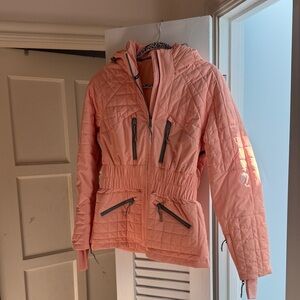 Peach Quilted Hooded Jacket